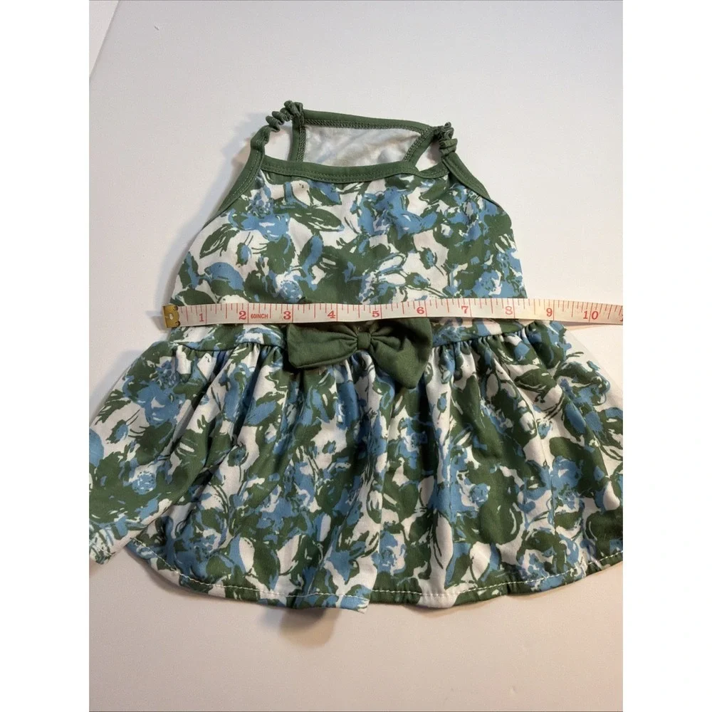pet dog dress summer sun dress w/ bow green small spring
